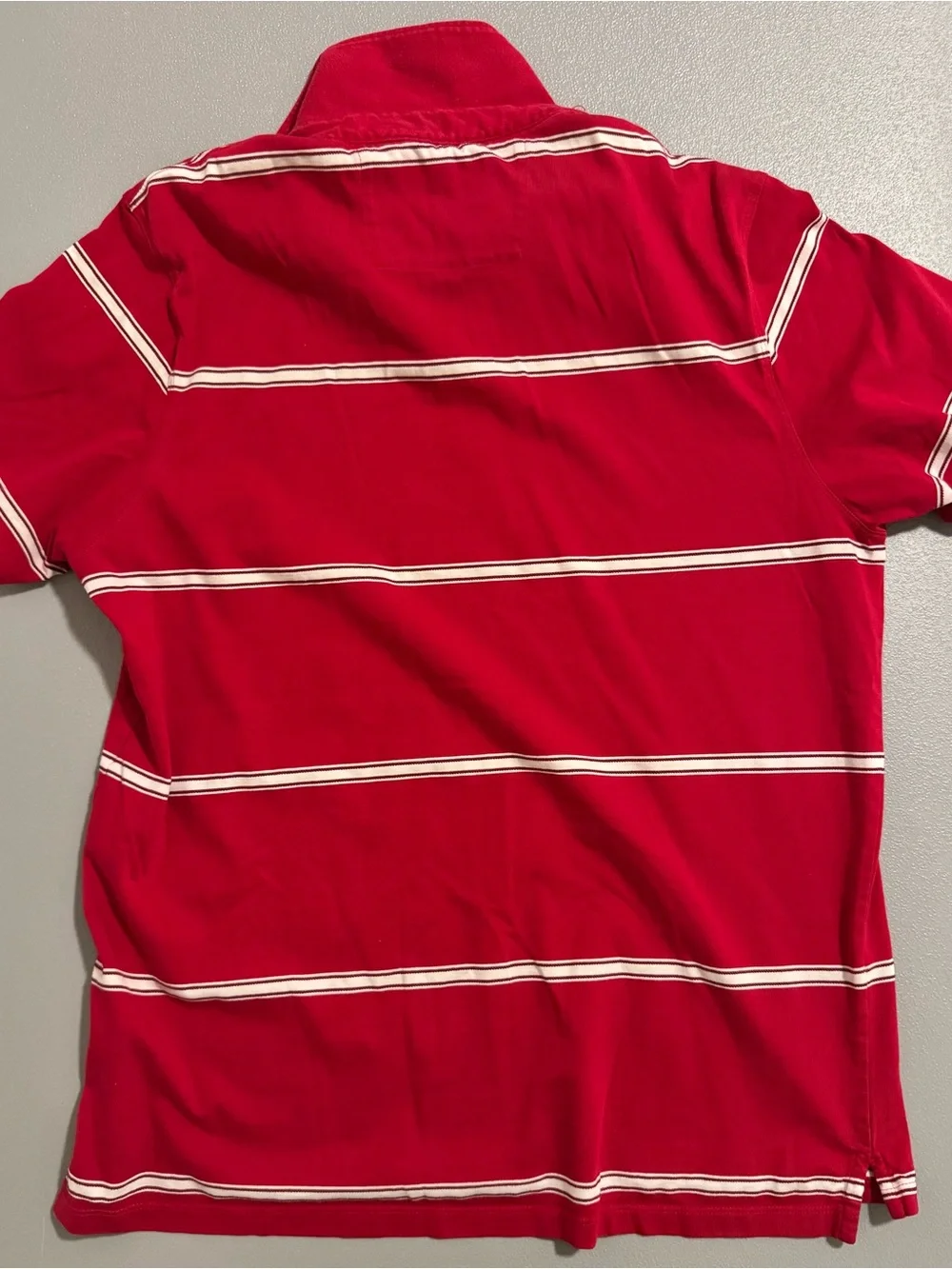 Banana Republic Red 100% Cotton Polo with White Stripes Size M